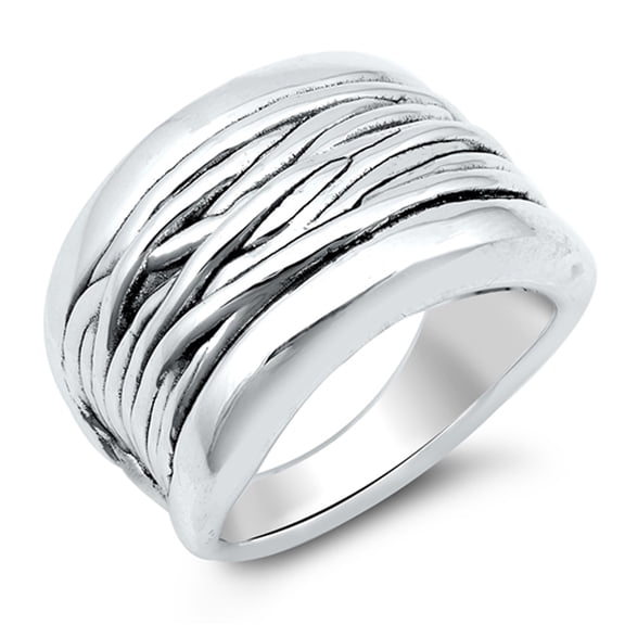Bohemian Woven Sticks Nature Promise Ring .925 Sterling Silver Band Jewelry Female Male Size 12