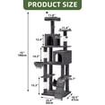thumbnail image 5 of Uforic 44" Cat Tree Tower with Scratch Posts, Condo, Hammock & Toys, Dark Gray, 5 of 9