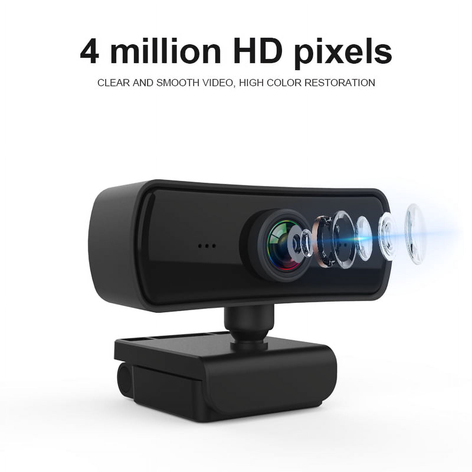 2K 4MP Autofocus Webcam with Tripod Stand, USB HD Web Camera with Built-in Mic for PC Video Recording