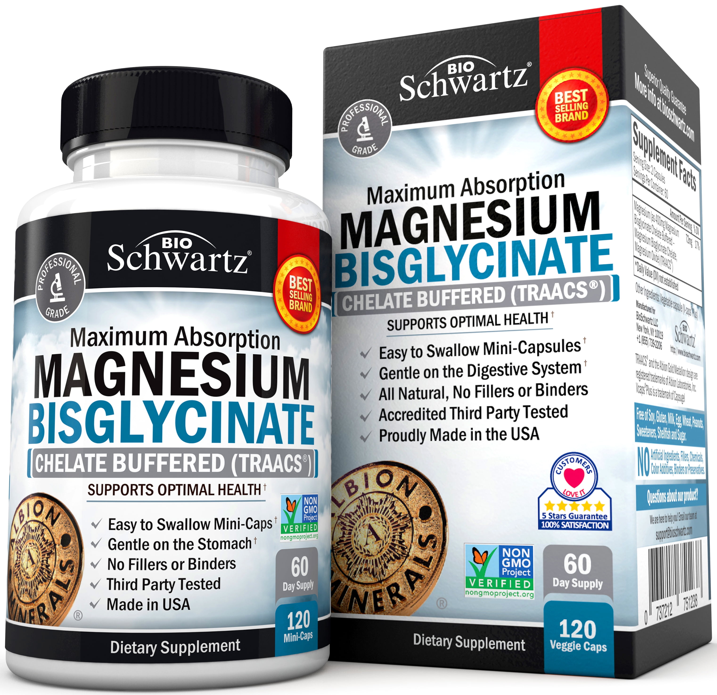 Magnesium Bisglycinate 100 Chelate NoLaxative Effect. Maximum
