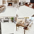 thumbnail image 5 of 6'x9' Area Rugs, Sage Green Striped Indoor Outdoor Area Rug for Living Room Bedroom, Modern Abstract Art Geometric Washable Bathroom Rugs Kitchen Floor Carpet Mats Home Decor Aesthetic, 5 of 8