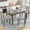 Gray+Black, variant on UHOMEPRO 5 Piece Dining Room Table Set, Modern Dining Table Set with 4 Velvet Upholstered Chairs and Storage Shelf for Dining Room Breakfast Nook, Rectangle Kitchen Table Set for 4, Gray+White