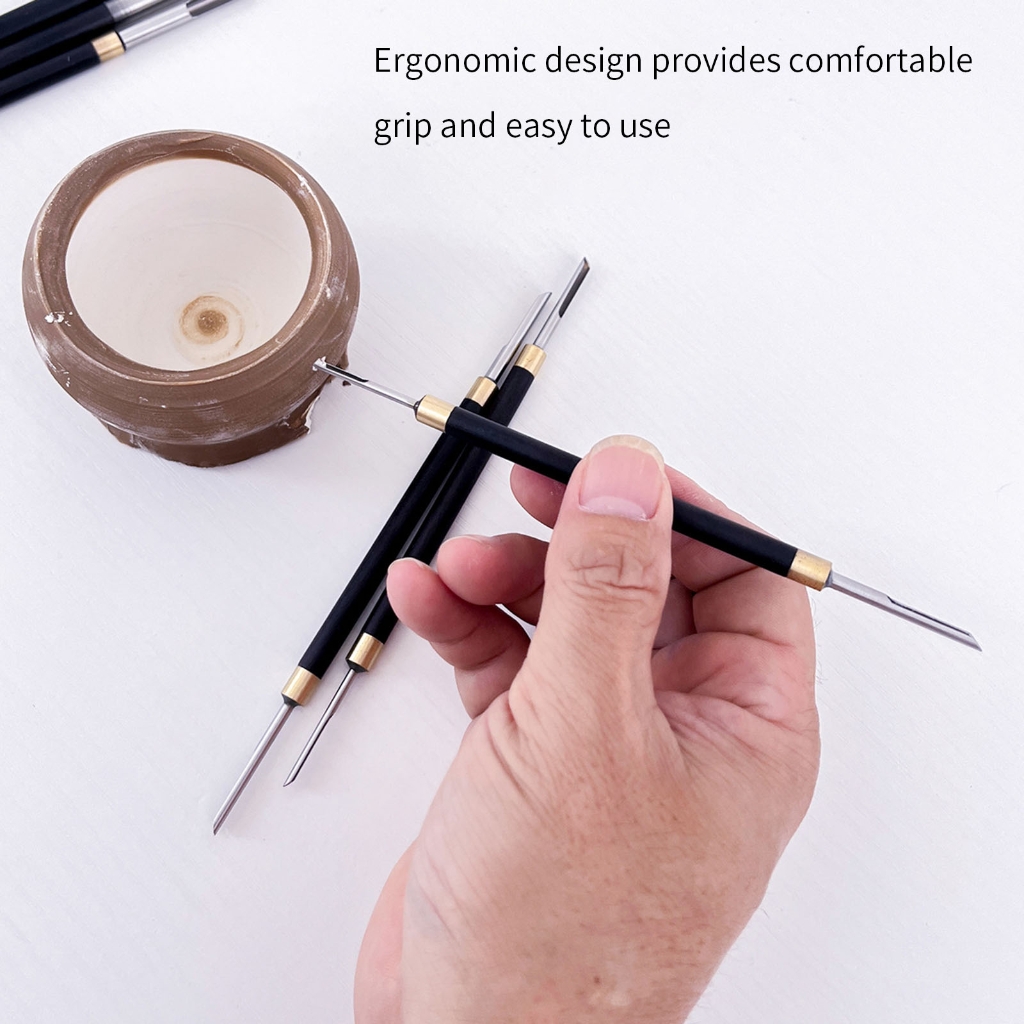 Zeiwohndc 5Pcs Stainless Steel Pottery Carving Tool For Ceramic Clay Hole Punching