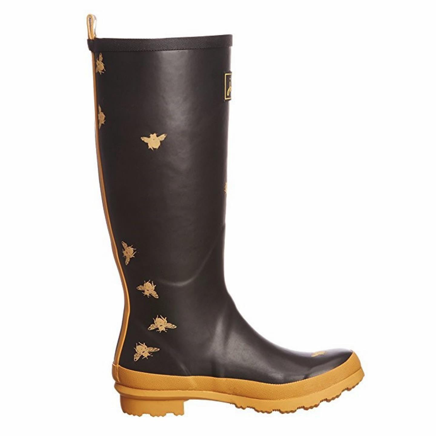 Joules Welly Print Tall Rain Boots Bees Black US Size 5 - Walmart.com