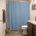 thumbnail image 3 of Blue Botanical Shower Curtain - Water Repellent Fabric Shower Curtains Washable, Farmhouse Modern Striped Leaf Decorative Polyester Cloth Bathroom Curtains Modern Bath Decor 72"x84", 3 of 8