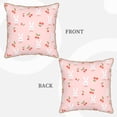thumbnail image 3 of Fotbe Rabbit And Cherry Pattern Velvet Decorative Throw Pillow Covers with Elegant Piping, Soft Plush Cushion Cover for Sofa, Bed, Car, Office-16"x16", 3 of 8