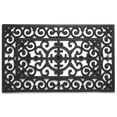 thumbnail image 1 of Abbott Collections AB-35-RUBBER-461 18 x 30 in. Fleur De Lys Doormat, Black, 1 of 1