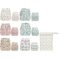 thumbnail image 4 of Simple Being Reusable Cloth Diapers,6 Pack Pocket Adjustable Size,Waterproof Cover,6 Inserts,Wet Bag, Double Gusset (Monkey), 4 of 6
