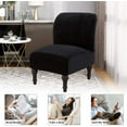 thumbnail image 4 of Eurhowing Velvet Armless Chair Slipcover, Stretch Accent Chair Cover, Washable & Wrinkle-Resistant Furniture Protector for Living Room, 1Pcs, Black, 4 of 9