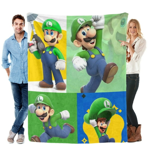 Throw Blanket for Luigi Mansion Bed Couch Flannel Blanket for Kids Boys Girls Gifts Soft Warm Home Decor 30x40 Inch