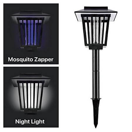 Discount Code For Garden Best Buys Solar Mosquito Zapper Outdoor Bug Killer Backyard Insect Killing Lamp Hanging or Stake in Ground Garden Patio Lawn Camping Cordless Solar Powered Pest Control Light Best Stinger Mosquitoes Moth Fly ()