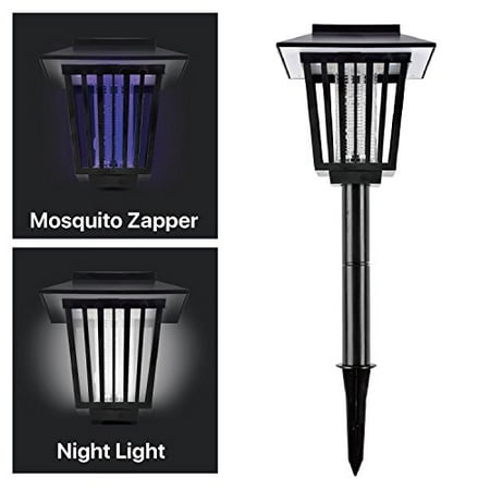 Solar Mosquito Zapper Outdoor Bug Killer Backyard Insect Killing Lamp Hanging or Stake in Ground Garden Patio Lawn Camping Cordless Solar Powered Pest Control Light Best Stinger Mosquitoes Moth (Best Solar Power Stocks)