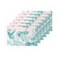 thumbnail image 4 of MKHERT Gouache Painting Abstract Turquoise and Pink Marble Stone Placemats Table Mats for Dining Room Kitchen Table Decoration 12x18 inch,Set of 6, 4 of 4