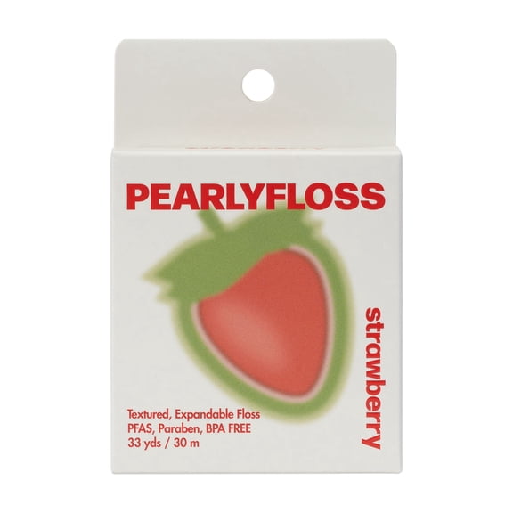 PearlyFloss Strawberry Dental Floss, 33 Yards