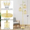 thumbnail image 3 of 68" Gold Floor Lamp, Dimmable Industrial Floor Lamps for Living Room, 3 Light Rustic Standing Tall Lamp Including 3 PCS 6W E26 Bulbs, Farmhouse Tree Floor Lamp for Bedrooms, Office, Bar, 3 of 14