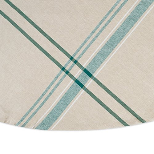 Mantel Design Imports 70 Redondo Verde Azulado rayas