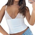 thumbnail image 5 of Women Y2K Lace Trim Cami Crop Tops Sexy Spaghetti Strap Camisole Slim Fit Shirt Sleeveless Backless Going Out Tank Top, 5 of 7