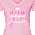 thumbnail image 4 of Inktastic My Mother is a Survivor Breast Cancer Awareness Women's V-Neck T-Shirt, 4 of 5