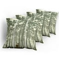 thumbnail image 5 of Ambesonne Forest Throw Pillow Cover 4 Pack, Pine Trees Deer Motif, 16", Sage Green Cream Brown, 5 of 7
