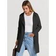 thumbnail image 2 of SMZ Women's Open Front Knit Lightweight Cardigan Casual Long Coatigan Sweater Lady Jacket Coat 2024 Fall Outerwear, 2 of 6