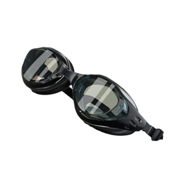 Gafas de natación con correa ajustable y protección ocular profesional para adultos, impermeables. Negro