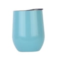 thumbnail image 2 of Vasos de Cerveza Agua Café Té 12 Oz Vasos Bebida Helada Copa Vino Aislada Resistente para al Aire Libre Camping Azul claro Macarena Vaso de vino de acero inoxidable, 2 of 8