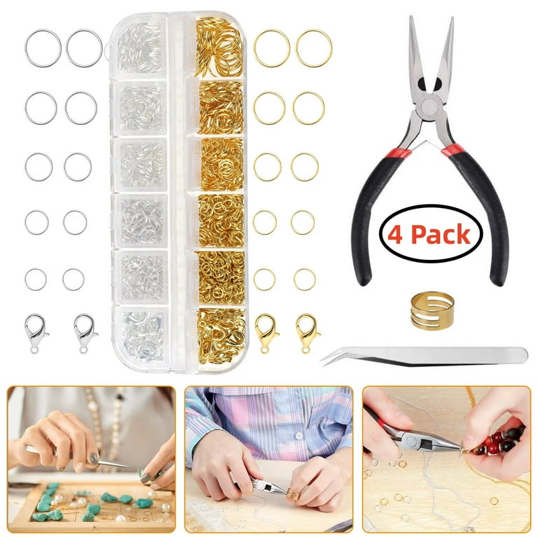 Open Jump Ring and Lobster Clasp Kit Jump Rings for Jewelry Making Supplies  and Necklace Repair, with Jump Ring Pliers