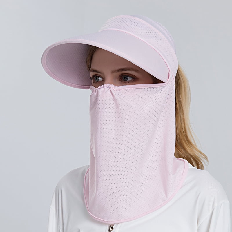 Unisex Sun Protection Neck Drape Mesh Cap Shade Elastic Extended Face Covering 