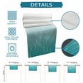 thumbnail image 6 of Turquoise Ombre Lines Table Runner-Cotton Linen- 72 Inch Holiday Dresser Scarves, Simple White Green Gradient Stripes Tablerunner for Kitchen Coffee/Dining Living Room Dinner Scarf Décor 18x72, 6 of 7