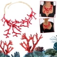 thumbnail image 3 of Ruifaya Collar de coral rojo, collar llamativo retro, accesorio de moda creativo, 3 of 6