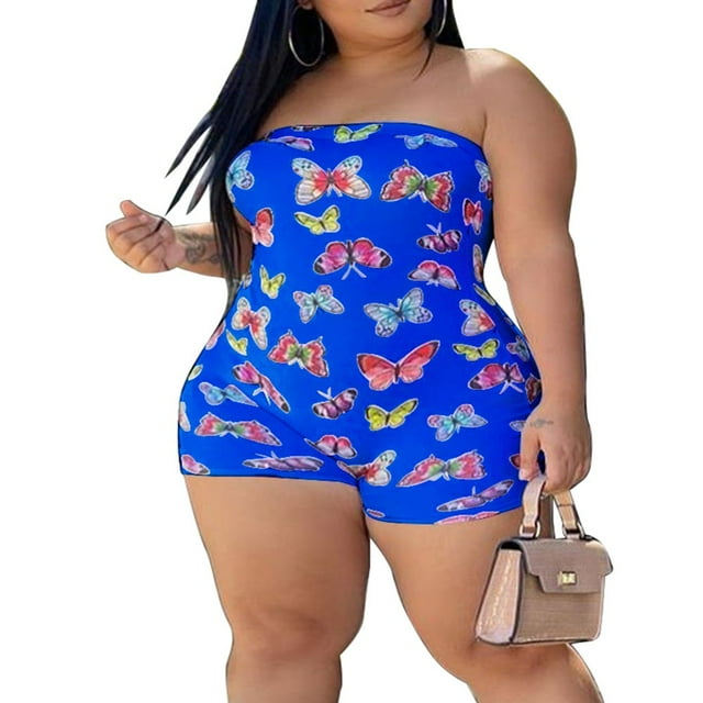 MesaSe Combinaison Tube Sans Bretelles pour Femmes Sans Manches Moulante Courte Combishort Catsuit Justaucorps