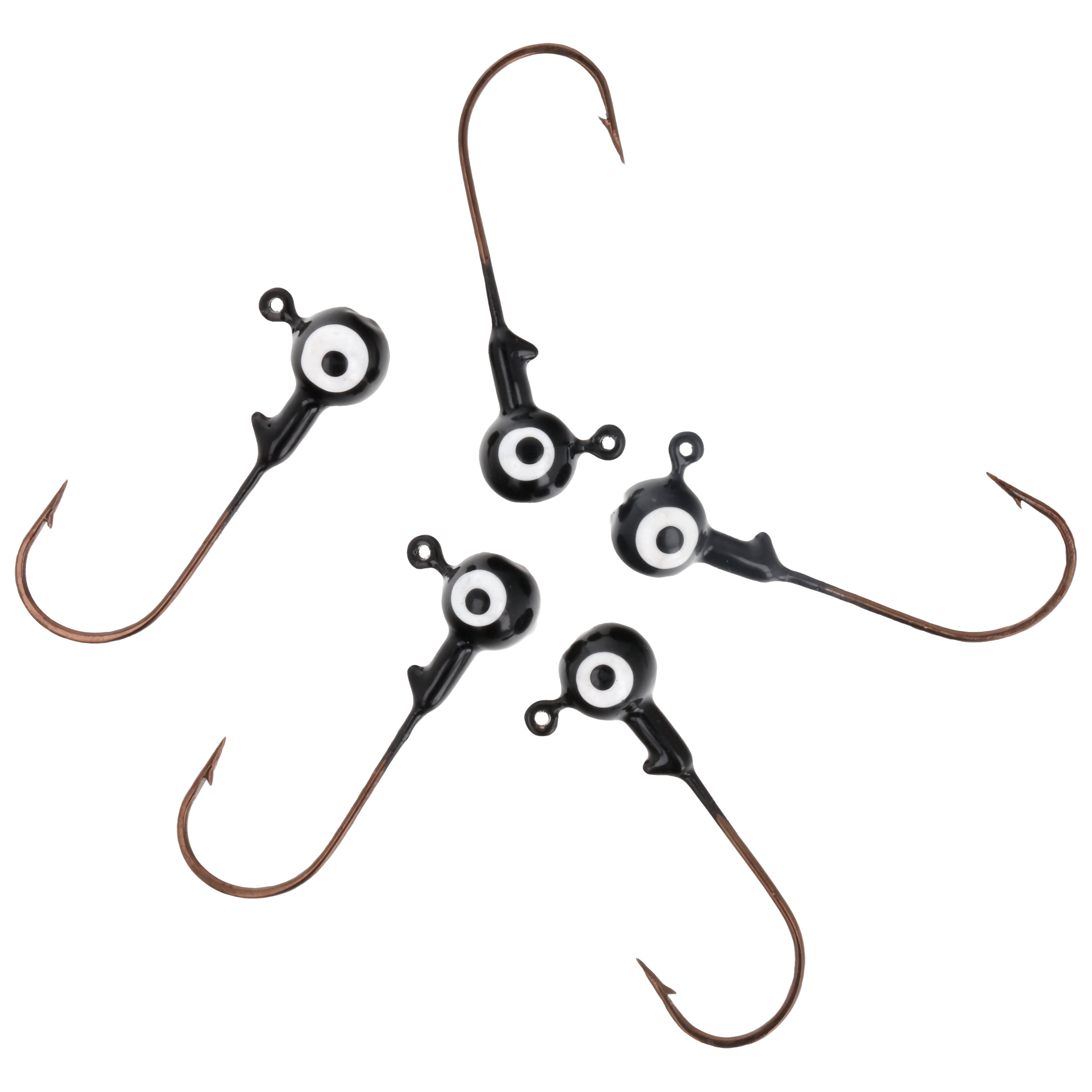 Eagle Claw Tin Ball Head Jig - Double eye - 5 pack - 1/16 oz - Black