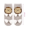 thumbnail image 3 of Gustave Kids Baby Fuzzy Slipper Socks with Grippers, Non Skid Coral Fleece Plush Socks Winter Cute 3D Cartoon Animal Cozy Soft Warm Socks for Toddler Girls Boys "Khaki", 3 of 7