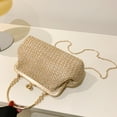 thumbnail image 6 of Yucurem Chain Women Evening Bag Weaving Ladies Clutch Purse for Wedding Party (Khaki), 6 of 10
