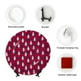 thumbnail image 4 of Yiaed white Tree red plaid Print Bone China Decorative Plate Ceramic Dinner Plates Art Crafts with Display Stand-8in, 4 of 6