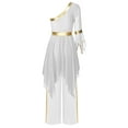 thumbnail image 2 of TTAO Robe de Danse à Manches Évasées avec Paillettes pour Femmes, Pantalon Grand, Blanc m, 2 of 5