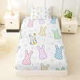 thumbnail image 3 of Erosebridal Kid Plaid Rabbit Print Twin Sheet Sets, Groovy Floral Bedding, 3 Pieces, 3 of 5