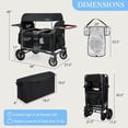 thumbnail image 3 of Costway Wagon Stroller, Foldable 4-Seater Push-Pull Toddler Stroller with Removable Canopy Black, 3 of 11