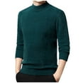 thumbnail image 2 of gbyLJF Men's Knitted Base Layer Shirt Round Neck Solid Color Long Sleeve Pullover Top Regular Fit Semi-turtleneck Sweater, 2 of 4