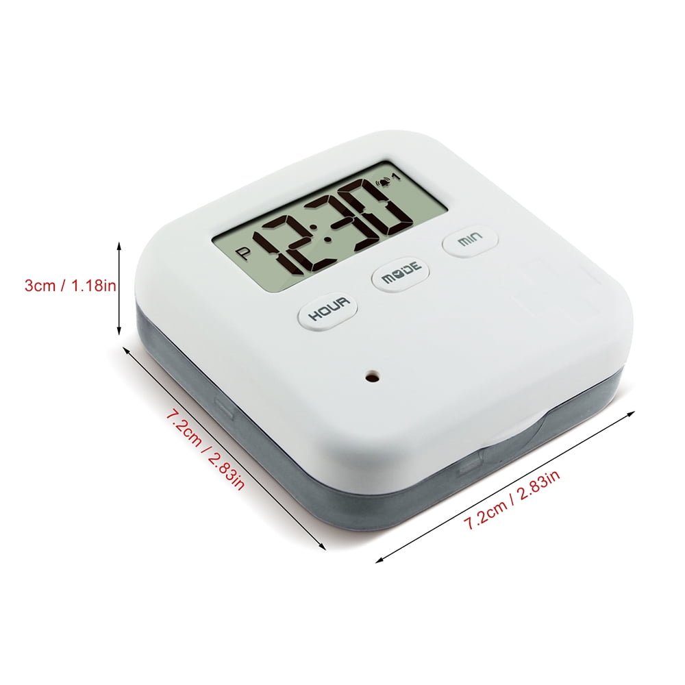 Dcenta Dust-proof Separated Pill Organizer Pill Box Case Electronic Timer Alarm Clock Reminder Medicine Storage Dispenser