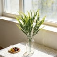 thumbnail image 5 of 7 Pcs Artificial Lavender Bouquet 15.35 Inch, Realistic Plastic Flowers with Greenery, Faux Purple White Green Plants for Home Garden Decor, 5 of 6