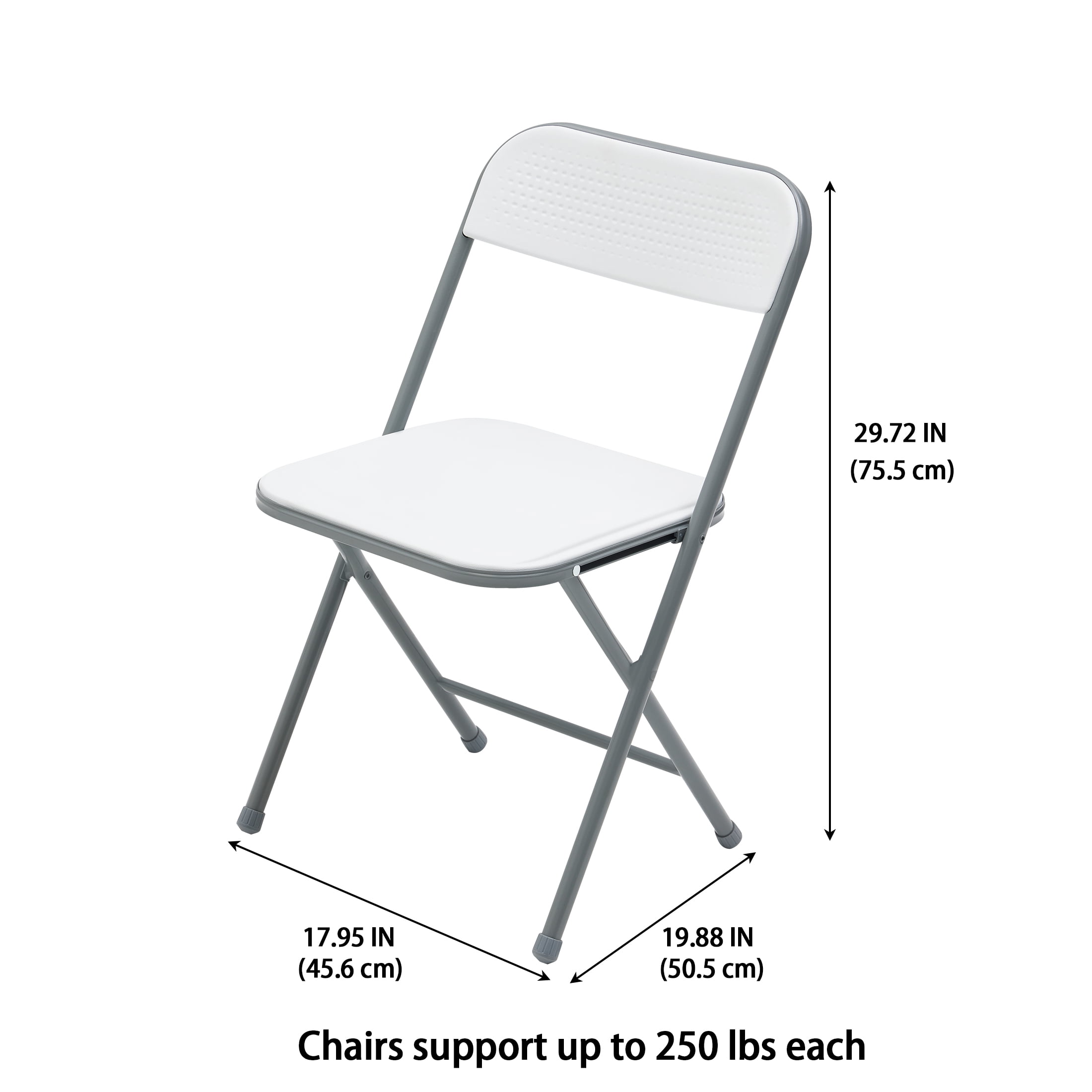 Mainstays 4 Pack Resin Folding Chair, White
