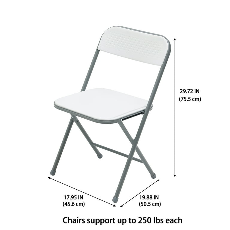 FRGMT FOLDABLE CHAIR（23cm) Mainstays 6 Pack Resin Folding Chair, White - Walmart.com