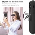 thumbnail image 3 of Compatible with iPhone 13 Pro Case 6.1 inch with Ring Kickstand | Liquid Silicone | Microfiber Linner | Anti-Scratch Full-Body Shockproof Protective Case for iPhone 13 Pro Women Girl - Black, 3 of 5