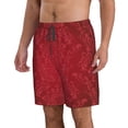thumbnail image 2 of Logiee Vintage Burgundy Print Mens Swim Trunks Quick Dry Board Shorts,Breathable Hawaii Beach Shorts Swimwear Bathing Suits-Small, 2 of 6