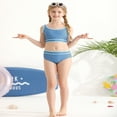thumbnail image 5 of GYRATEDREAM Girl's 2 Piece Swimsuit Sport High Waist Teen Kids Bikini Set Bathing Suit Swimwear for 11-12Y Navy Blue, 5 of 8