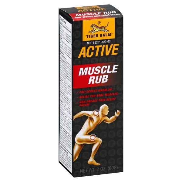 Tiger Balm Pain Relief Cream, Non-Greasy, Muscle Rub, Active, Box