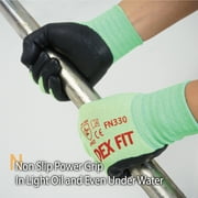 DEXFIT FN330 Green Multipurpose Nitrile Coated Work Gloves (Firm Grip, Durable, X-Small) - 3 Pairs