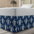 thumbnail image 1 of Turtle Bed Skirt, Abstract Design Creative Caretta Caretta Designs and Tiny Bubbles, Elastic Bedskirt Dust Ruffle Wrap Around for Bedding Decor, 4 Sizes, Night Blue and Ivory, by Ambesonne, 1 of 2