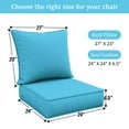 thumbnail image 2 of Snubbull Outdoor Deep Seat Cushion Set 24 X 24 X 6.5 Inch Splash-Proof & Fadeness Patio Furniture Cushions，Removable Outdoor Couch Cushions with Hidden Zipper & Adjustment Staps, Lake Blue, 2 of 8